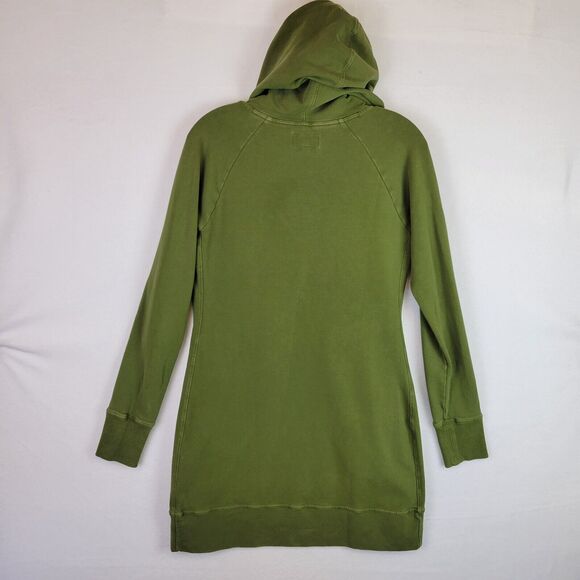 American Giant Womens Tunic Hoodie Dress Size Small Green Pullover Sweatshirt - Picture 10 of 10